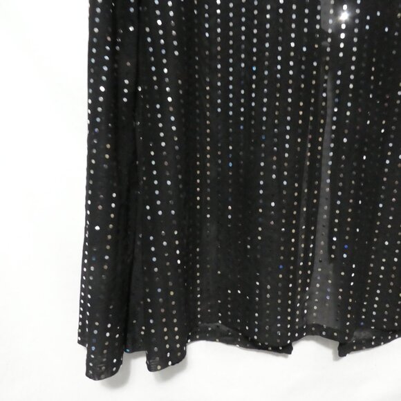 SHEIN - Curve | 2XL | Sheer Sparkling Black Sequin Cardigan | Lace Up Front - Picture 12 of 14